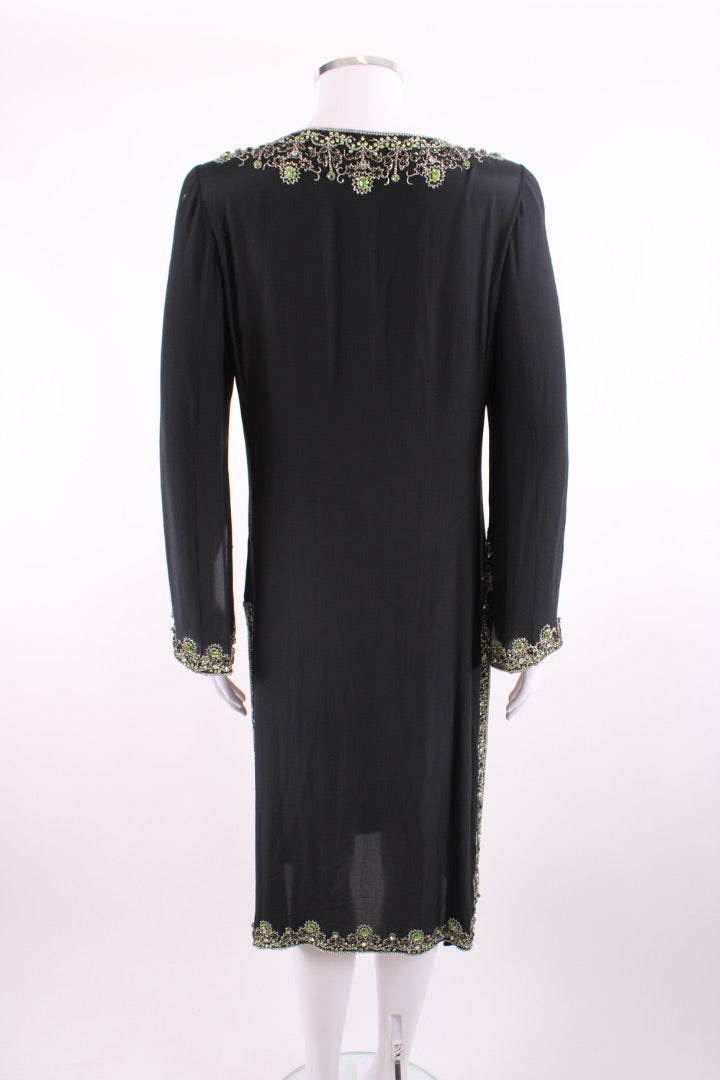 LOUISE KENNEDY embellished beach dress black and green M