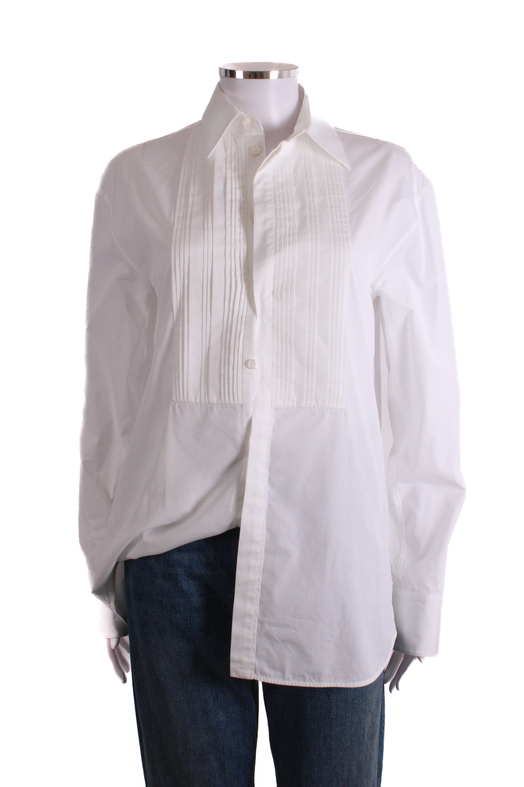 Jil Sander L/S Pleated Front Shirt White 2
