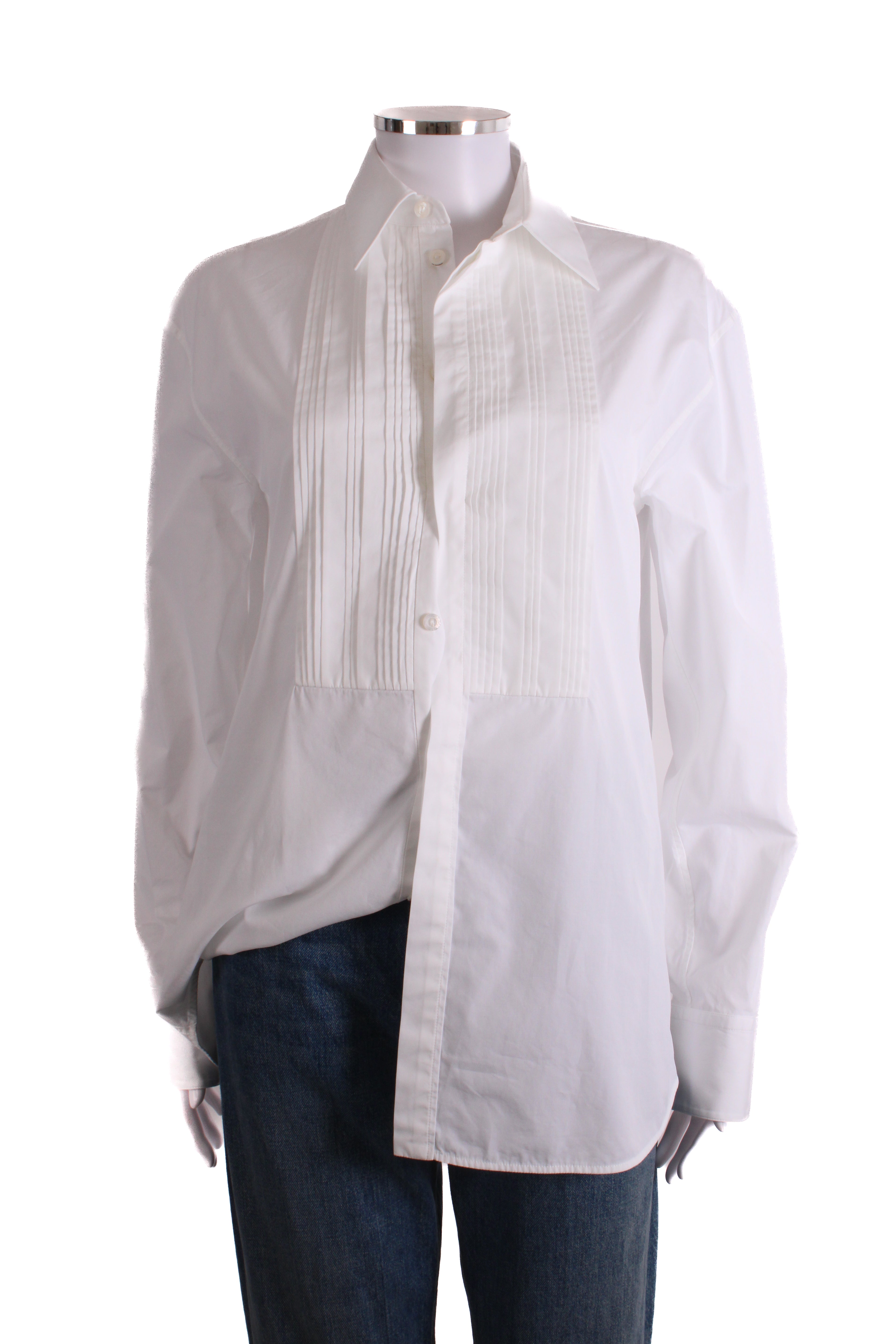 Jil Sander L/S Pleated Front Shirt White 2