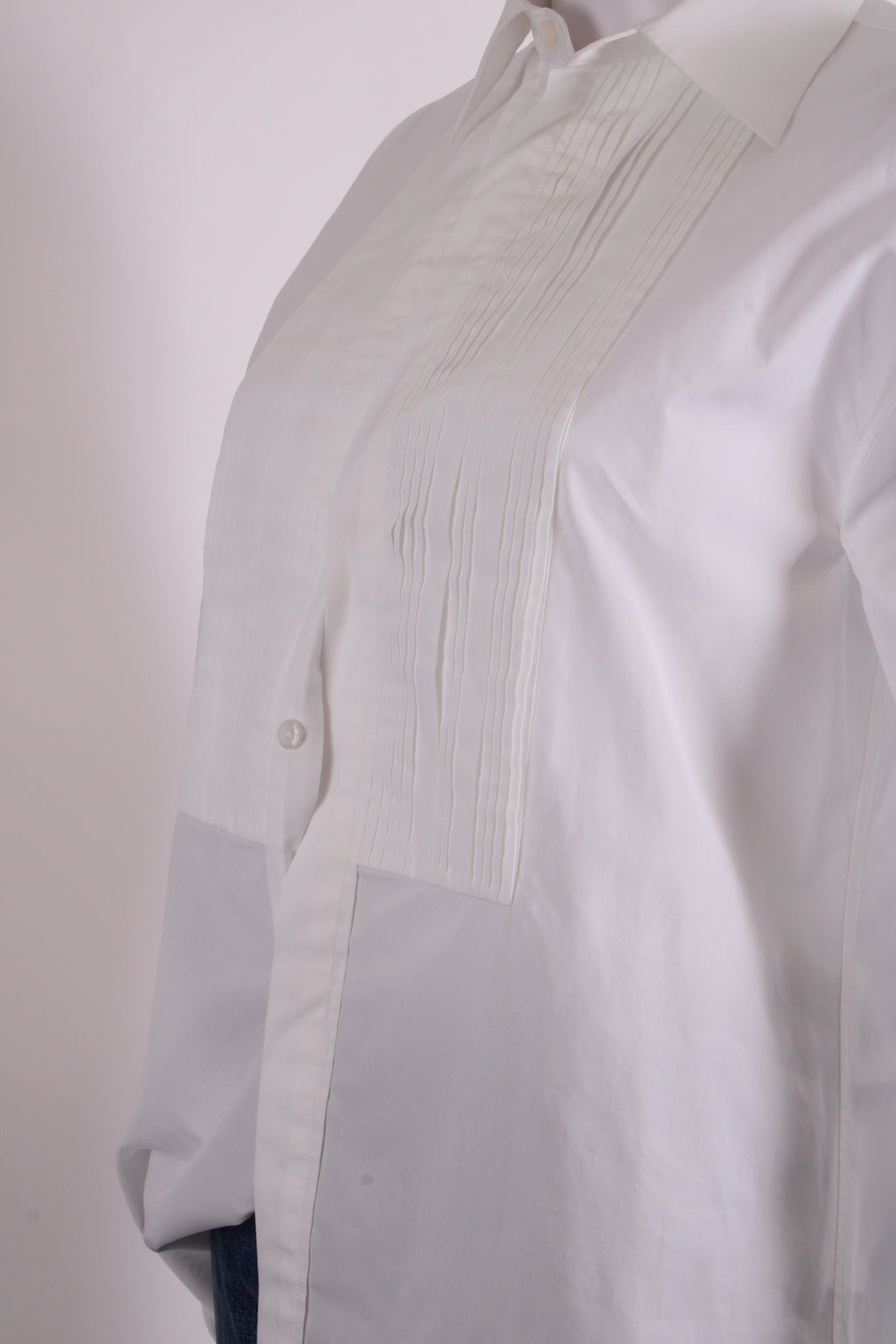 Jil Sander L/S Pleated Front Shirt White 2