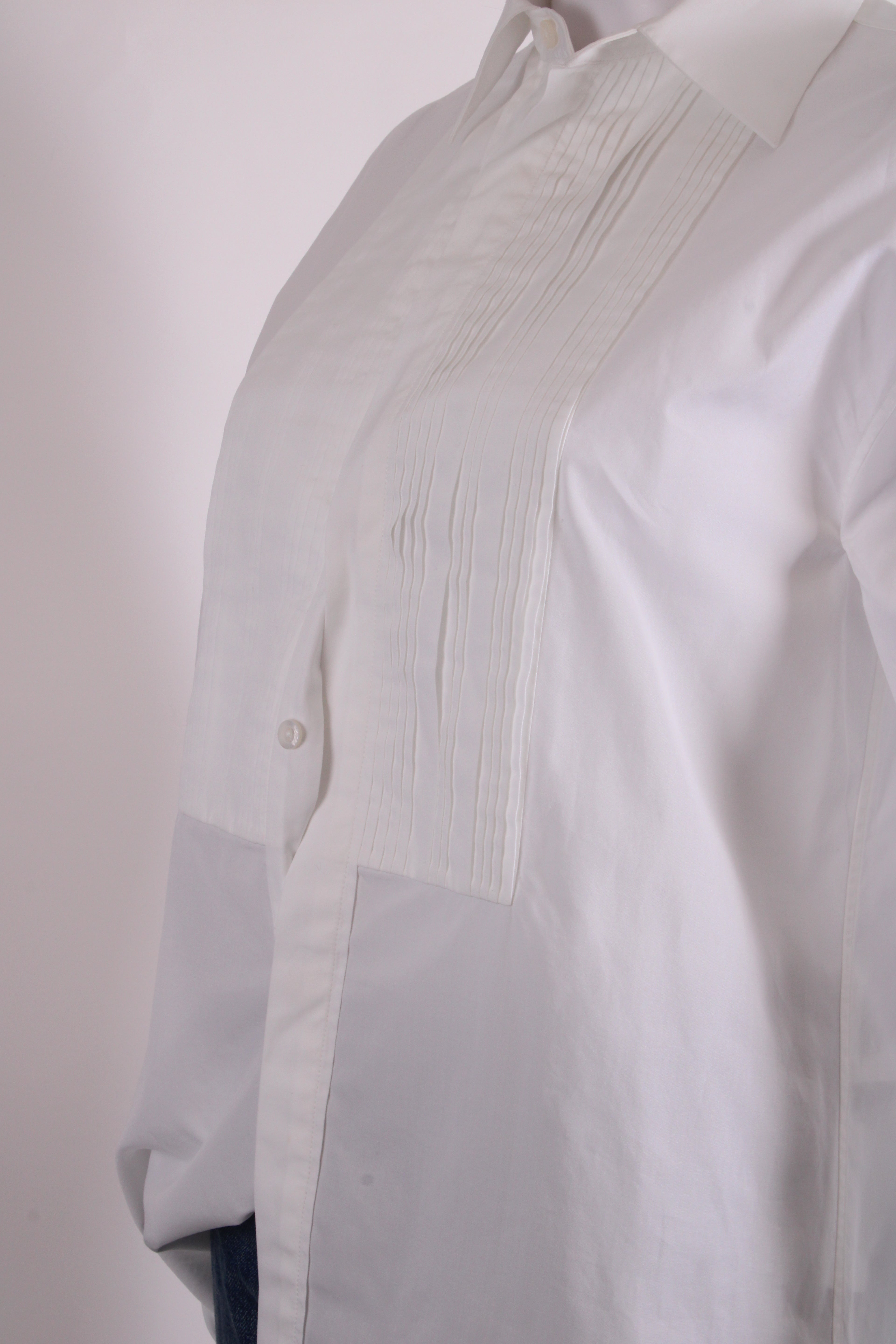 Jil Sander L/S Pleated Front Shirt White 2