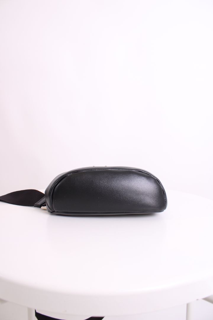 Prada Leather Triangle Crossbody Bag Black