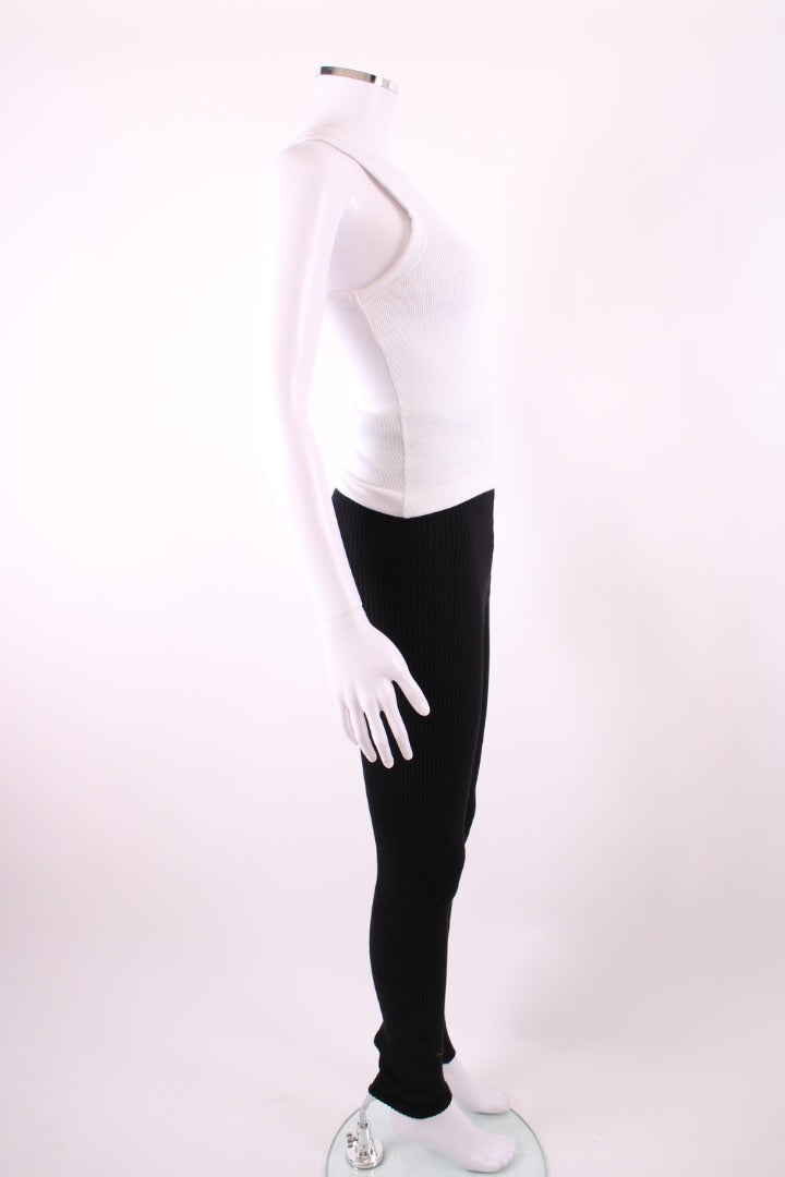 Jil Sander Rib Knit Zip Ankle Leggings Black XS