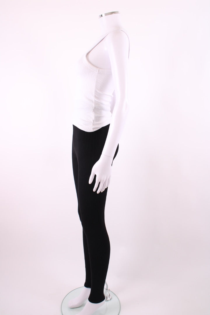 Jil Sander Rib Knit Zip Ankle Leggings Black XS