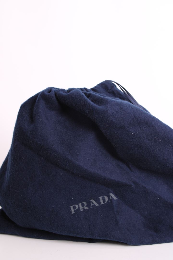 Prada Leather Triangle Crossbody Bag Black