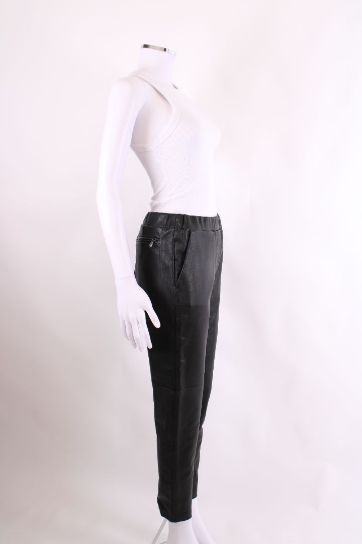 Bottega Veneta Leather Leggings Black 12