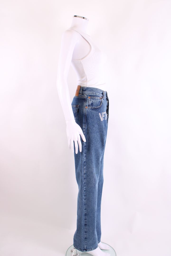Vetements Rhinestone Logo Jeans Denim S