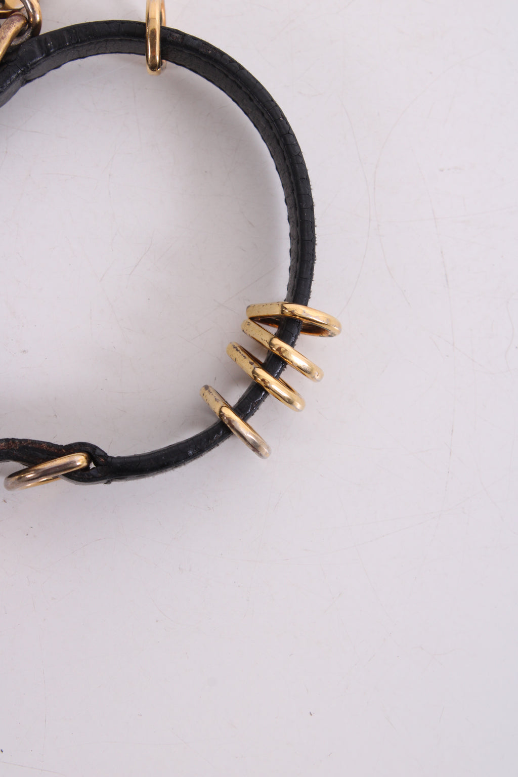 Prada Logo Wrap Leather Bracelet Black