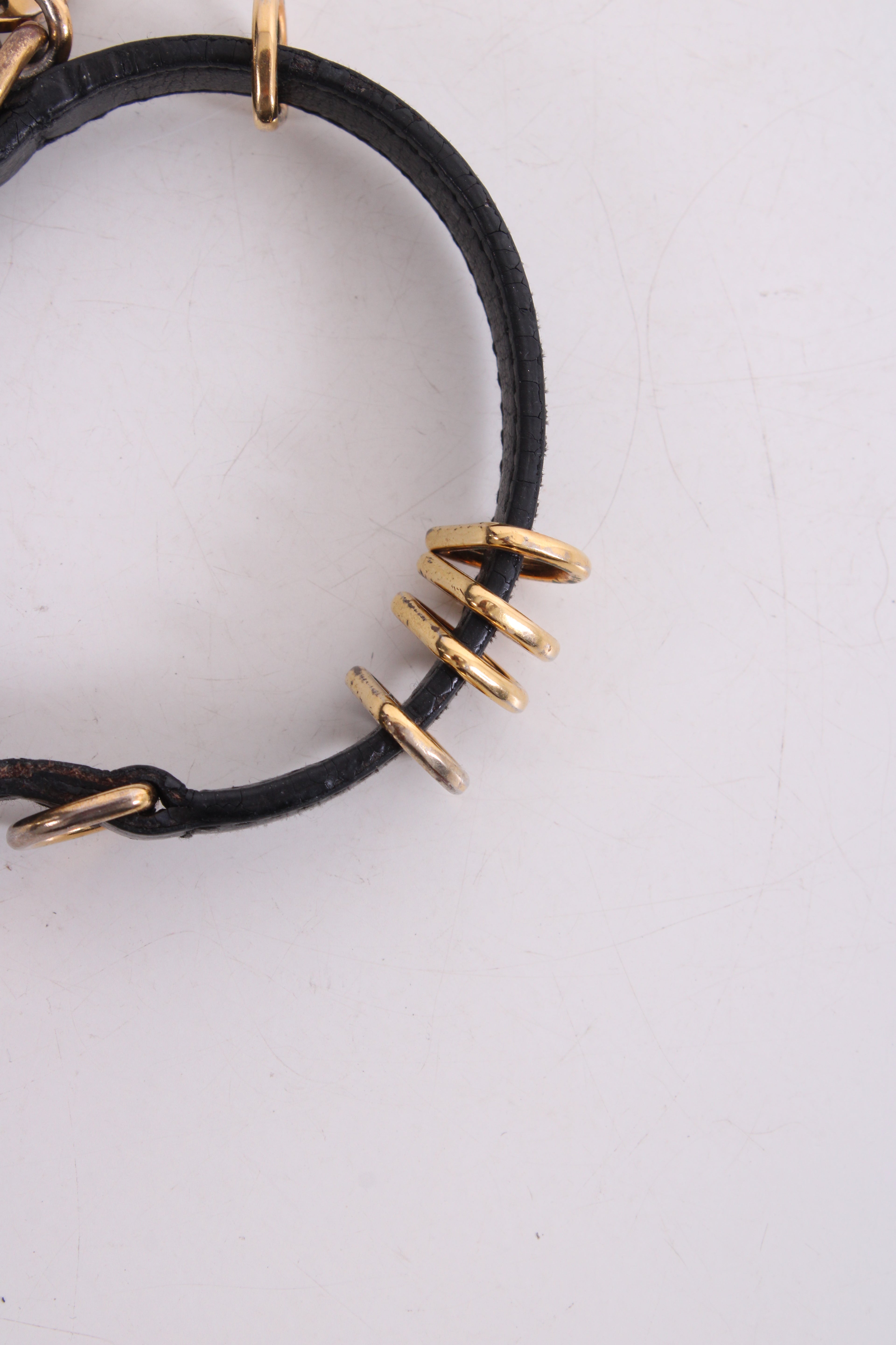 Prada Logo Wrap Leather Bracelet Black