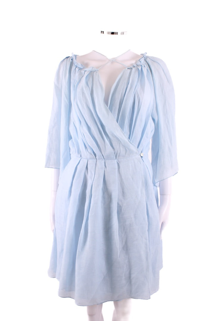 Three Graces London 3/4 Sleeve Dress Light Blue 10