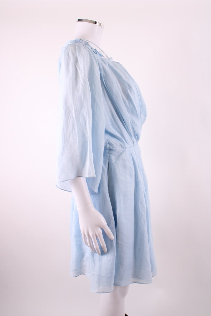 Three Graces London 3/4 Sleeve Dress Light Blue 10