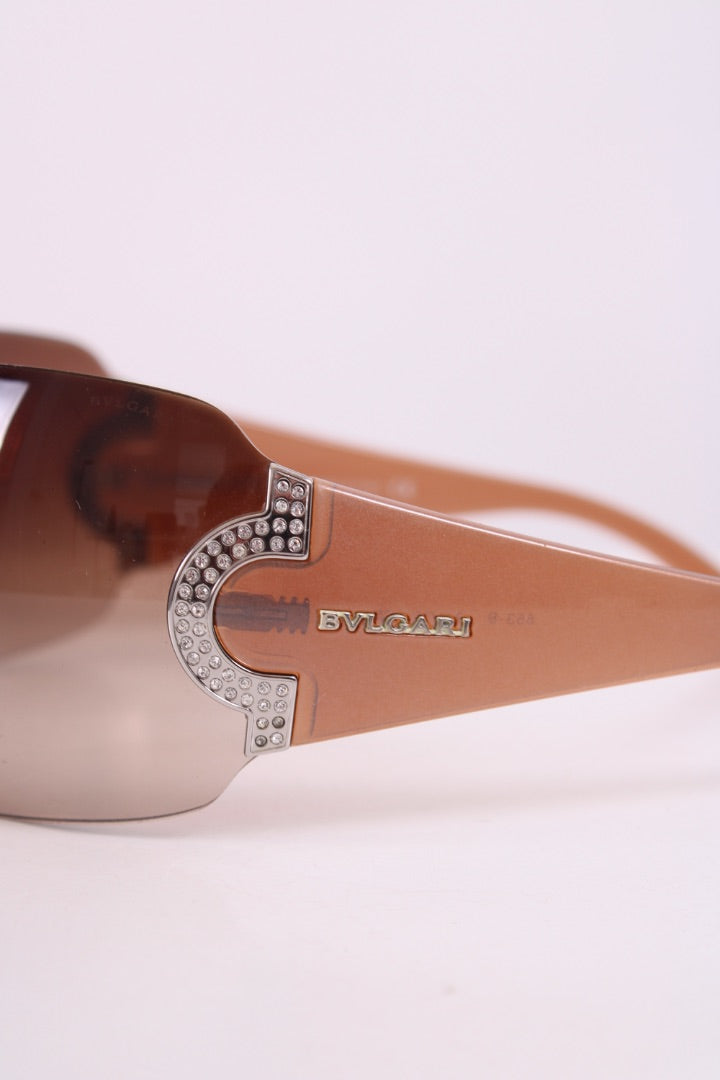 Bvlgari Crystal Detail Sunglasses Brown