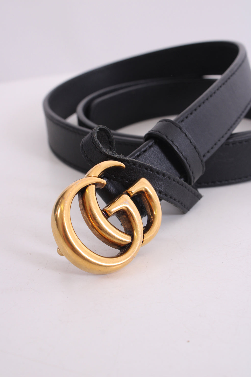 Gucci Marmont Skinny Belt Black 34