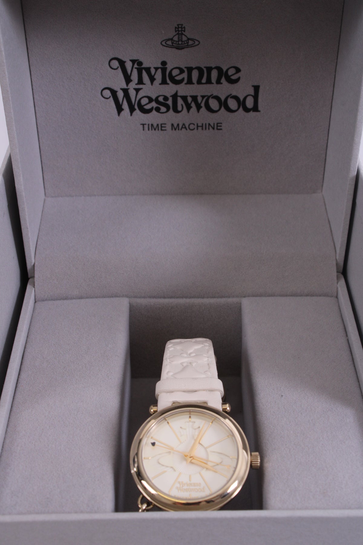 Vivienne Westwood Orb White Leather Watch White