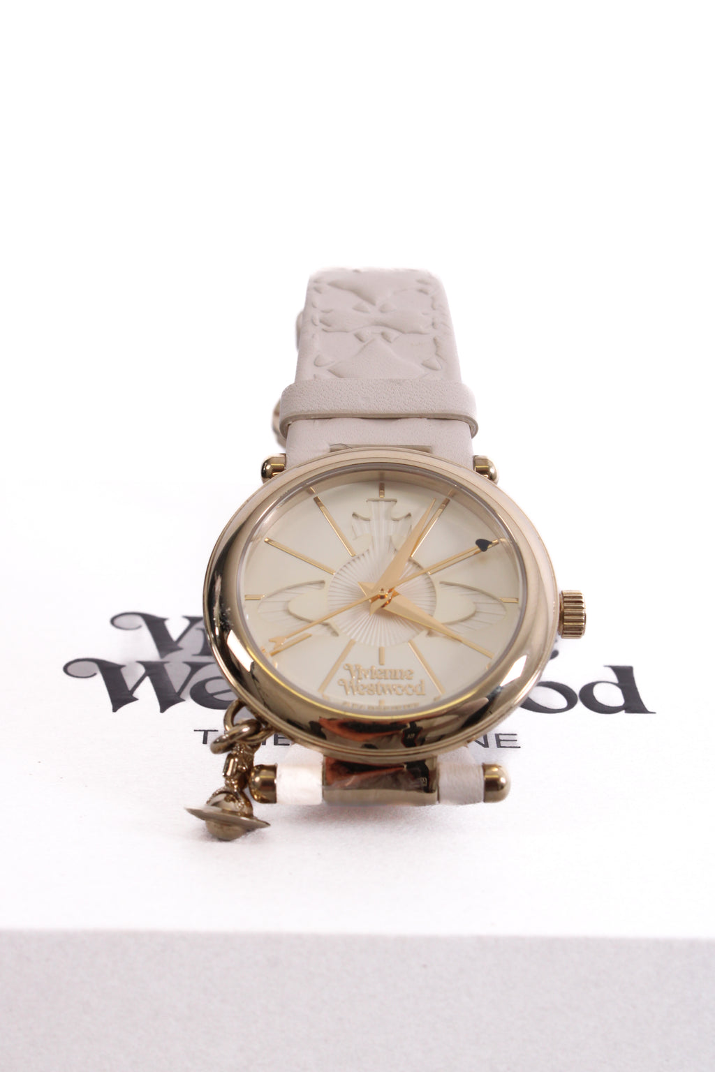 Vivienne Westwood Orb White Leather Watch White