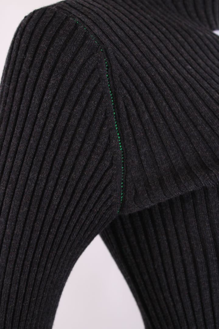 Bottega Veneta Cut Out Ribbed Knit Grey M