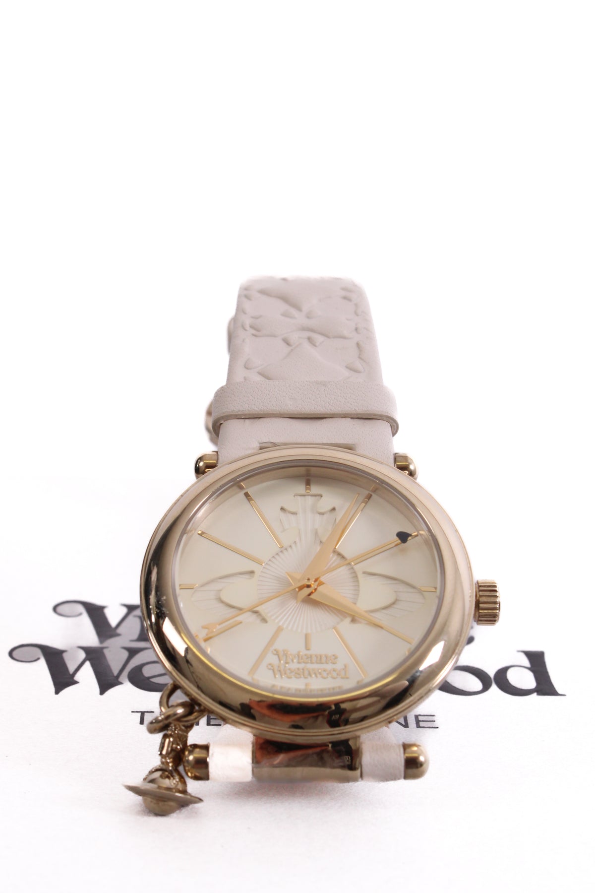 Vivienne Westwood Orb White Leather Watch White