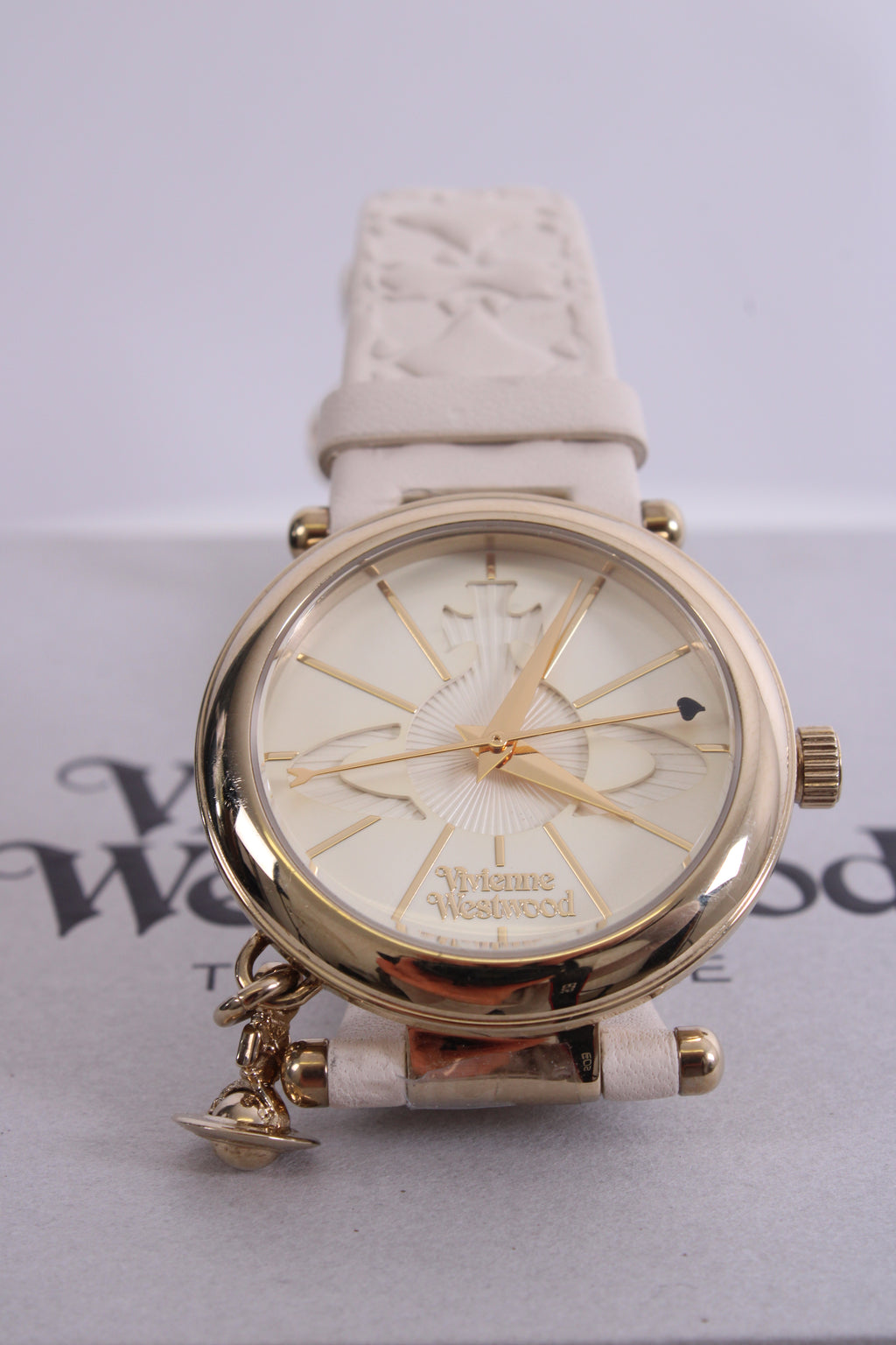 Vivienne Westwood Orb White Leather Watch White