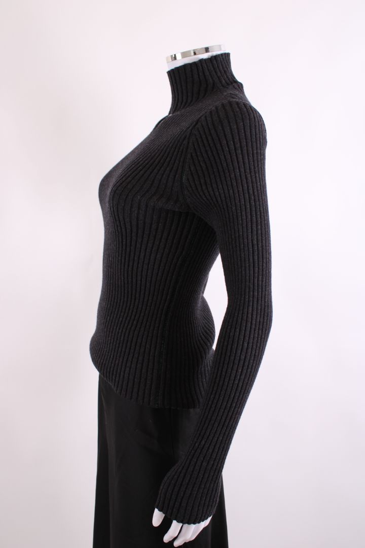Bottega Veneta Cut Out Ribbed Knit Grey M