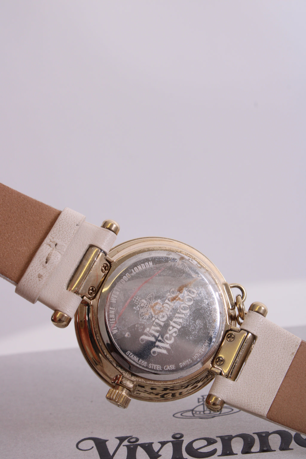 Vivienne Westwood Orb White Leather Watch White