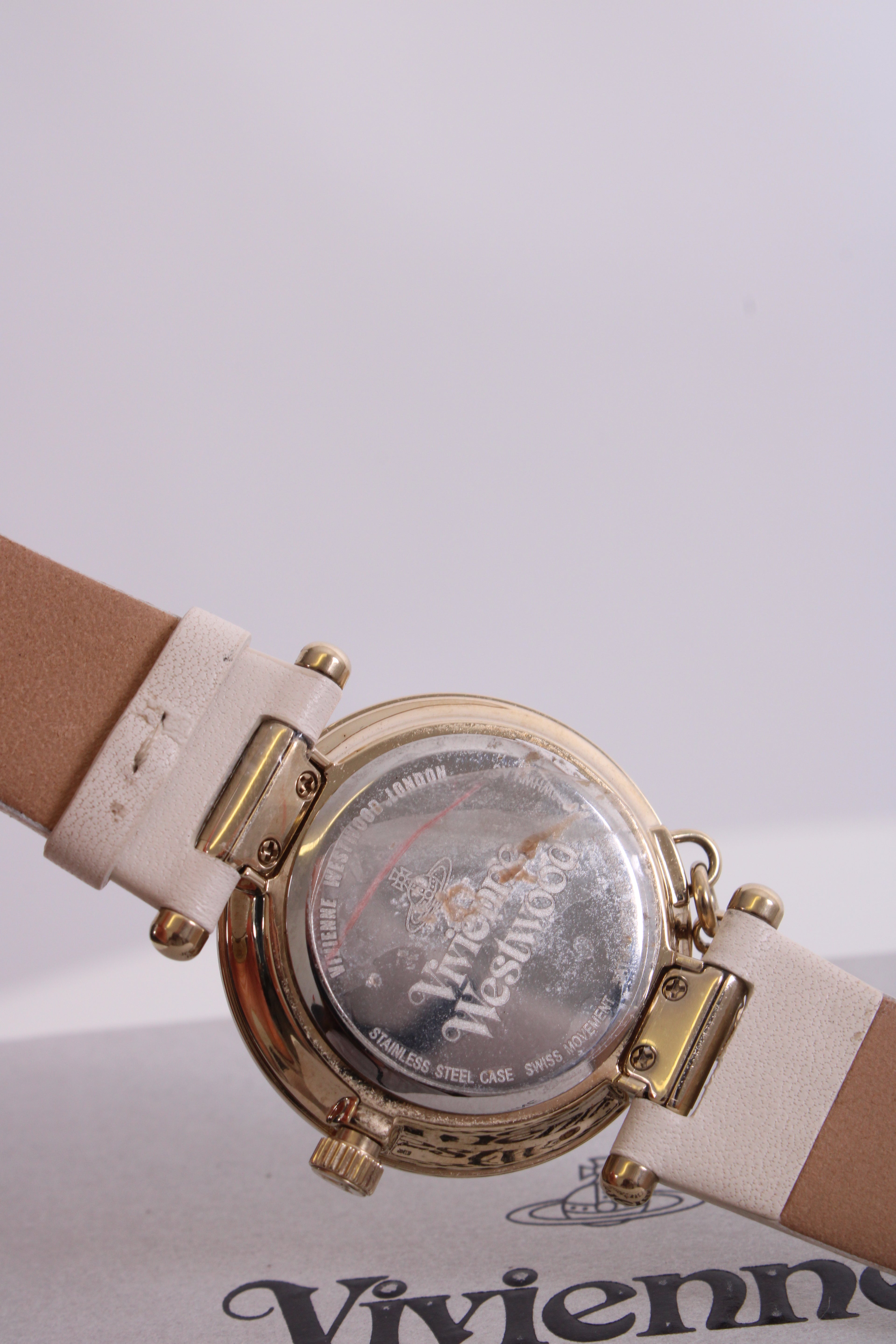 Vivienne Westwood Orb White Leather Watch White