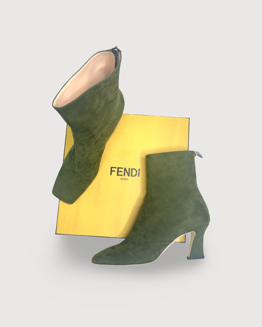 Green Fendi Boots, 40