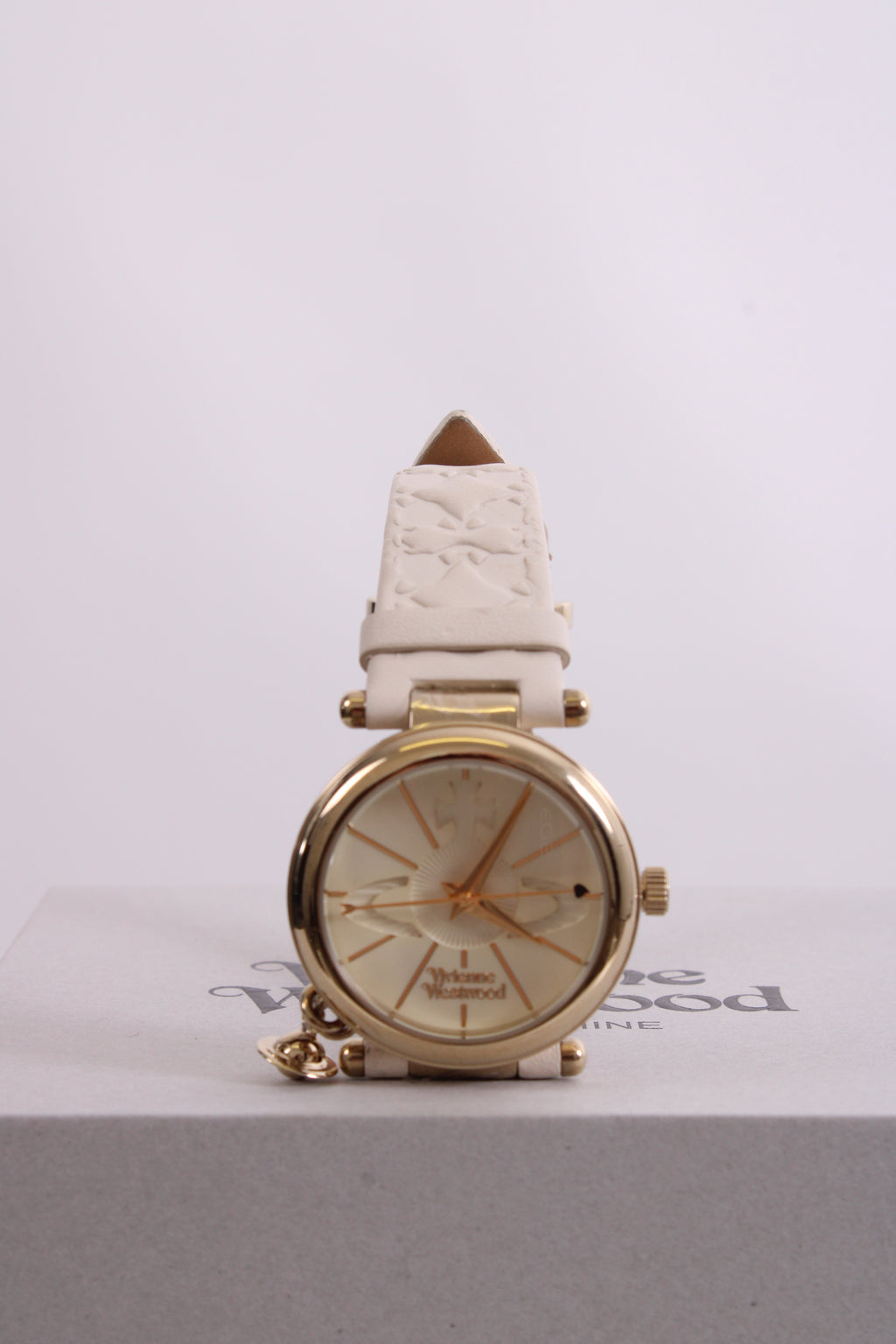 Vivienne Westwood Orb White Leather Watch White