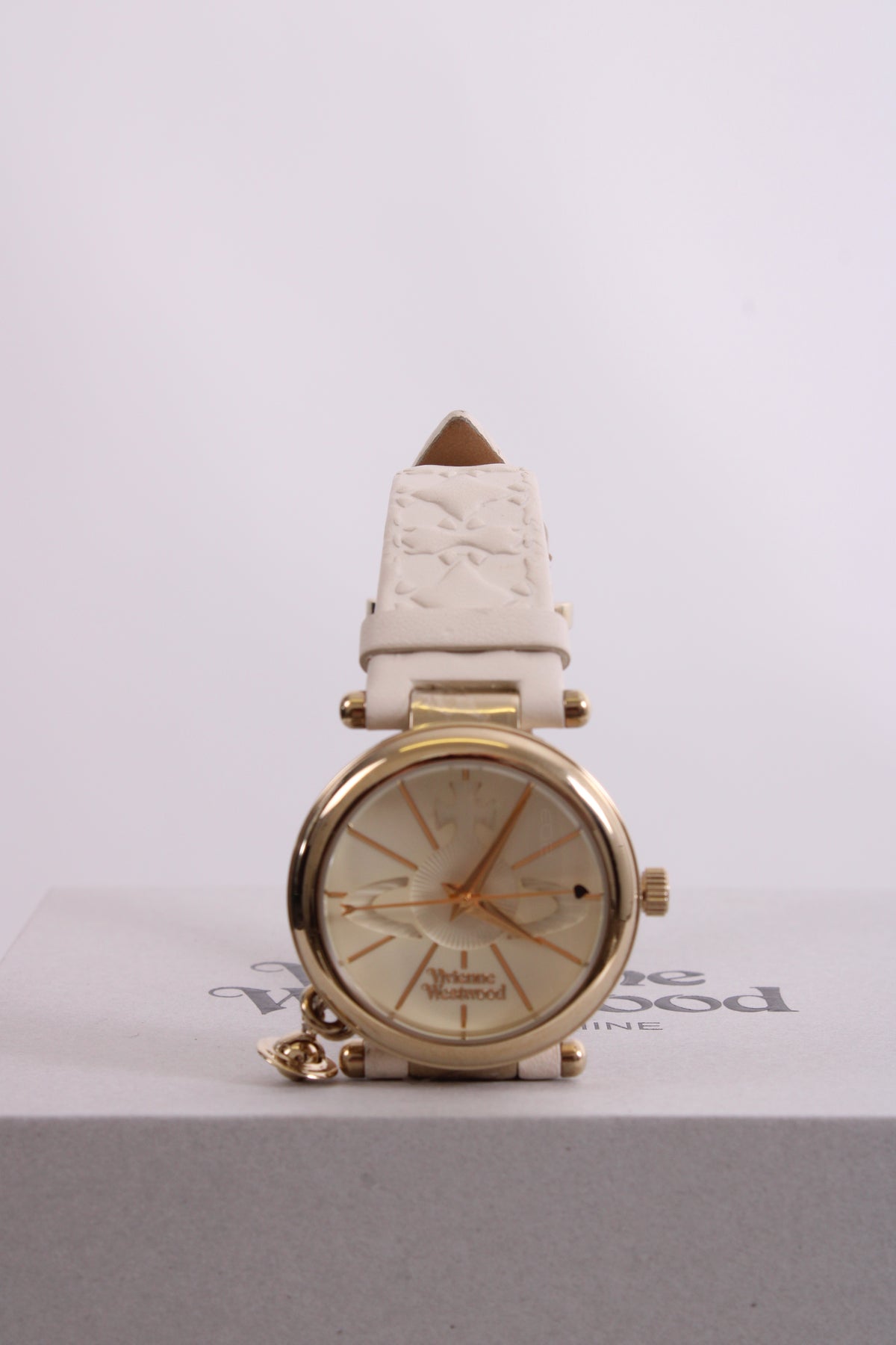 Vivienne Westwood Orb White Leather Watch White