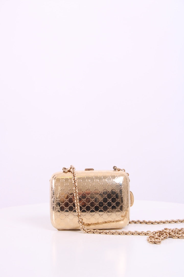 Gucci Dragonfly Miniaudiere Clutch Gold/ Lilac