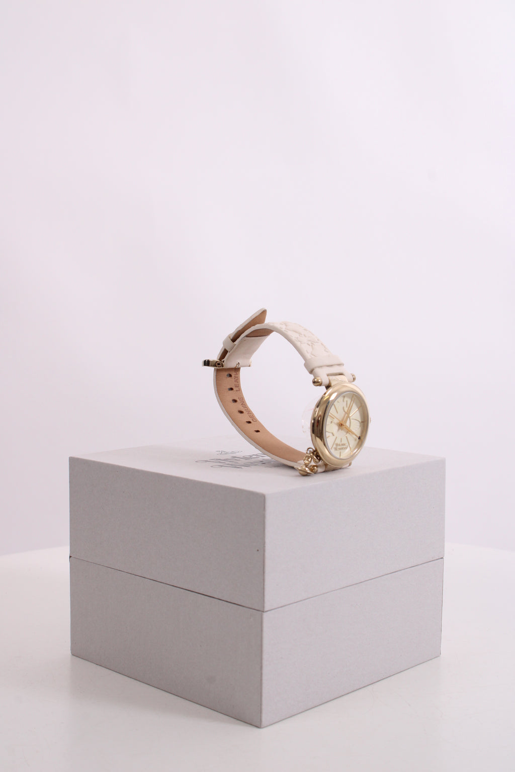 Vivienne Westwood Orb White Leather Watch White