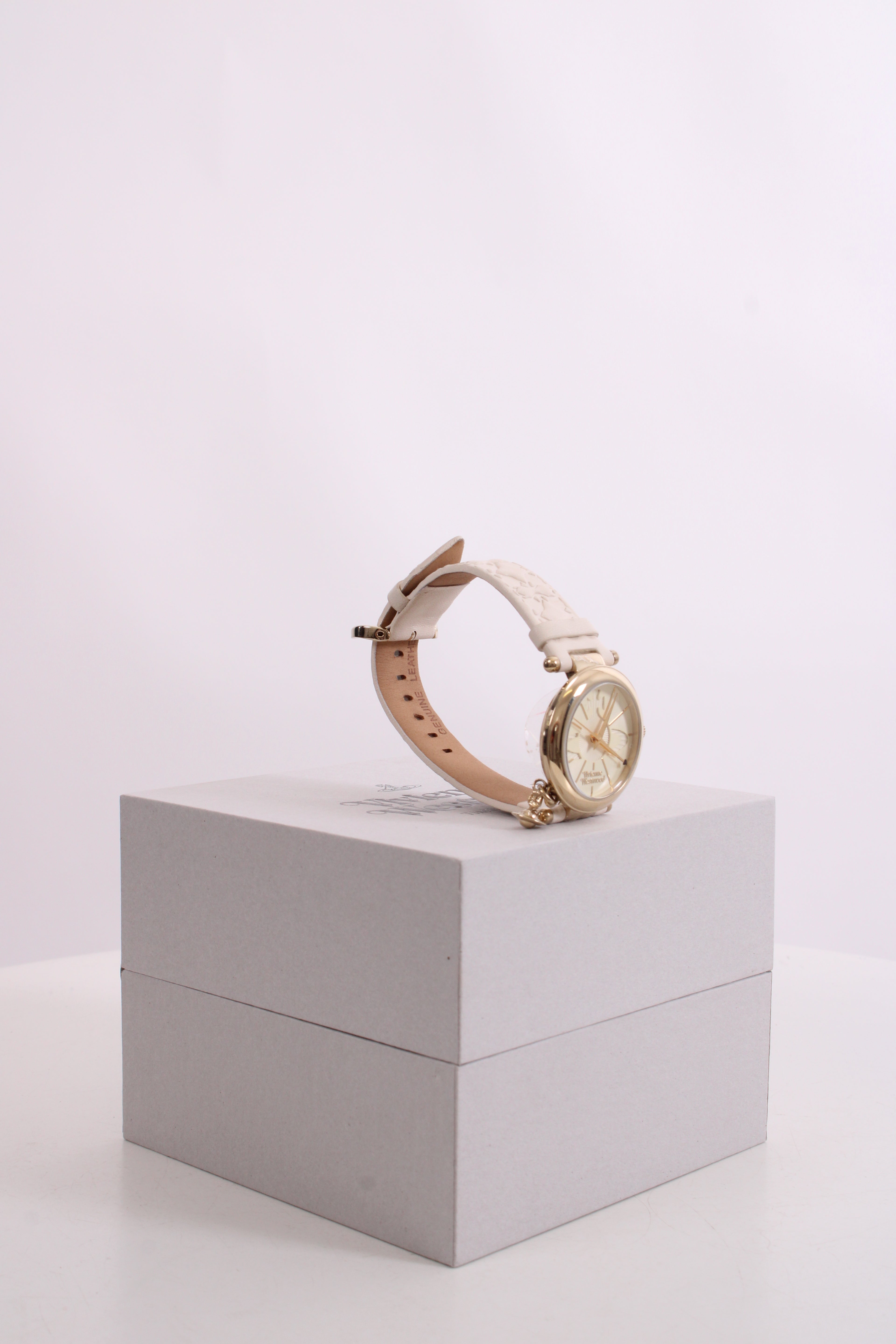 Vivienne Westwood Orb White Leather Watch White