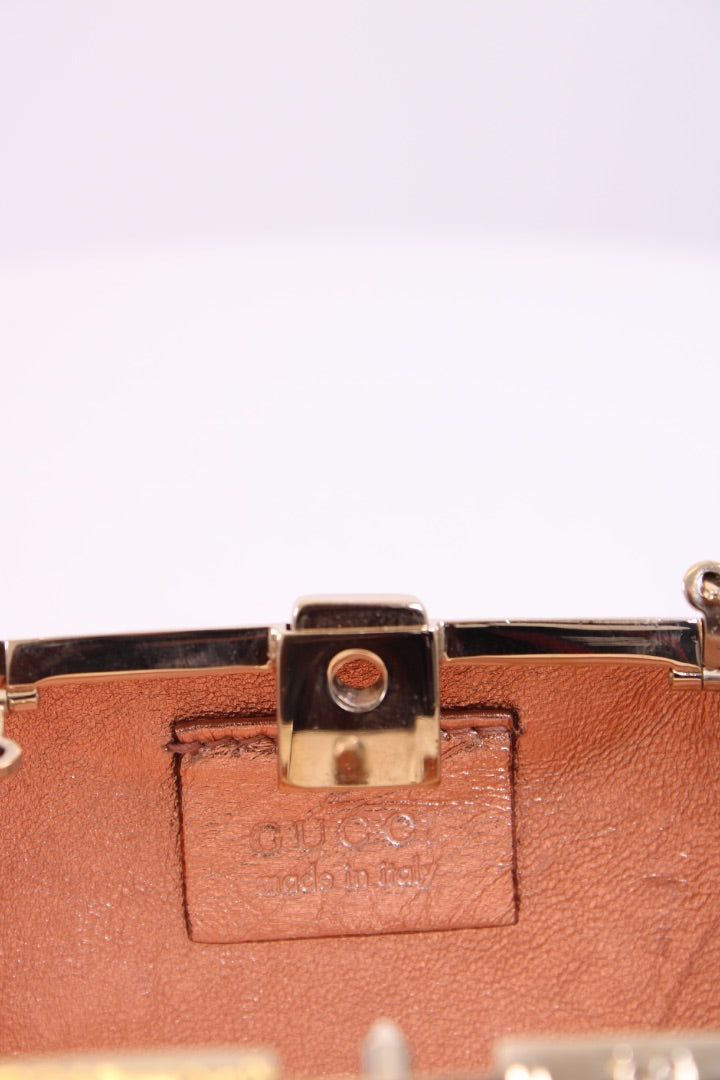 Gucci Dragonfly Miniaudiere Clutch Gold/ Lilac
