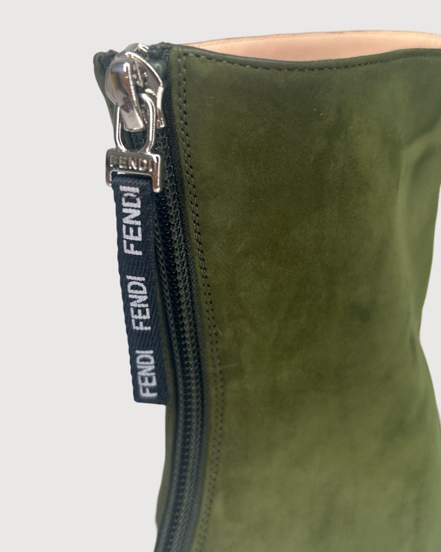 Green Fendi Boots, 40