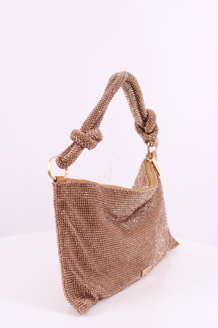 Cult Gaia Hera Nano Rhinestone Bag Gold