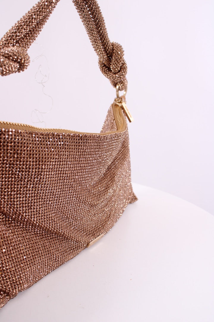 Cult Gaia Hera Nano Rhinestone Bag Gold