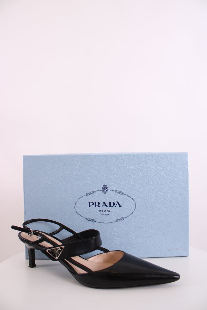 Prada Slingback Heels Black 39.5