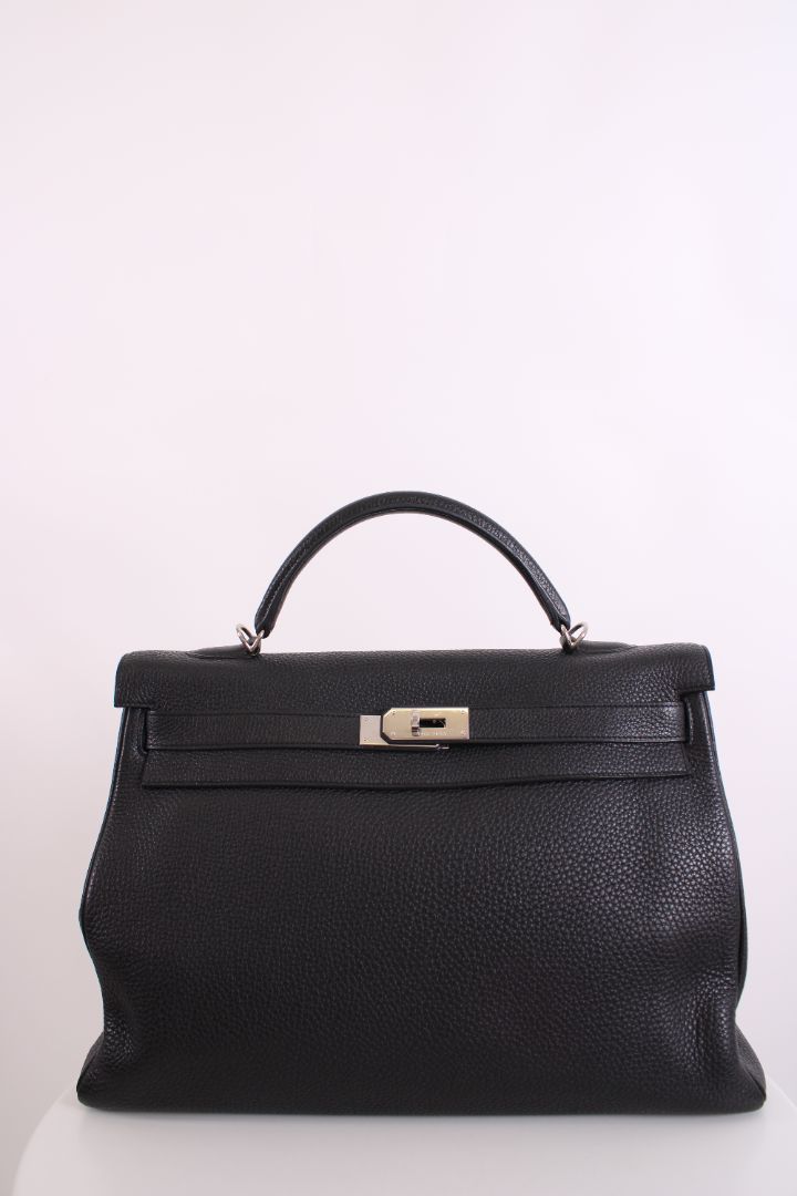 Hermes Kelly 40 Retourne Togo Leather Black