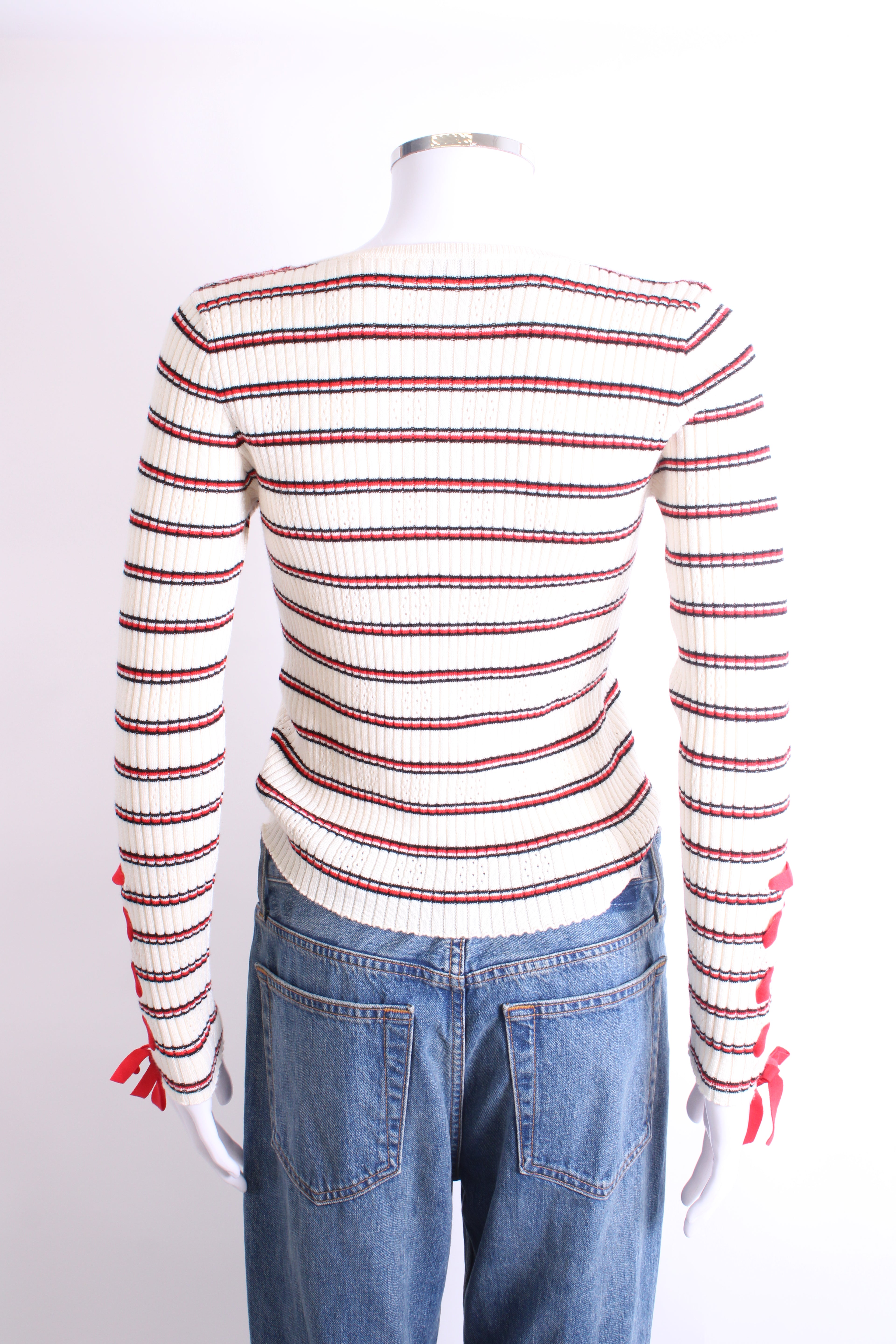 Sandro L/S Stripe Knit Jumper Cream S