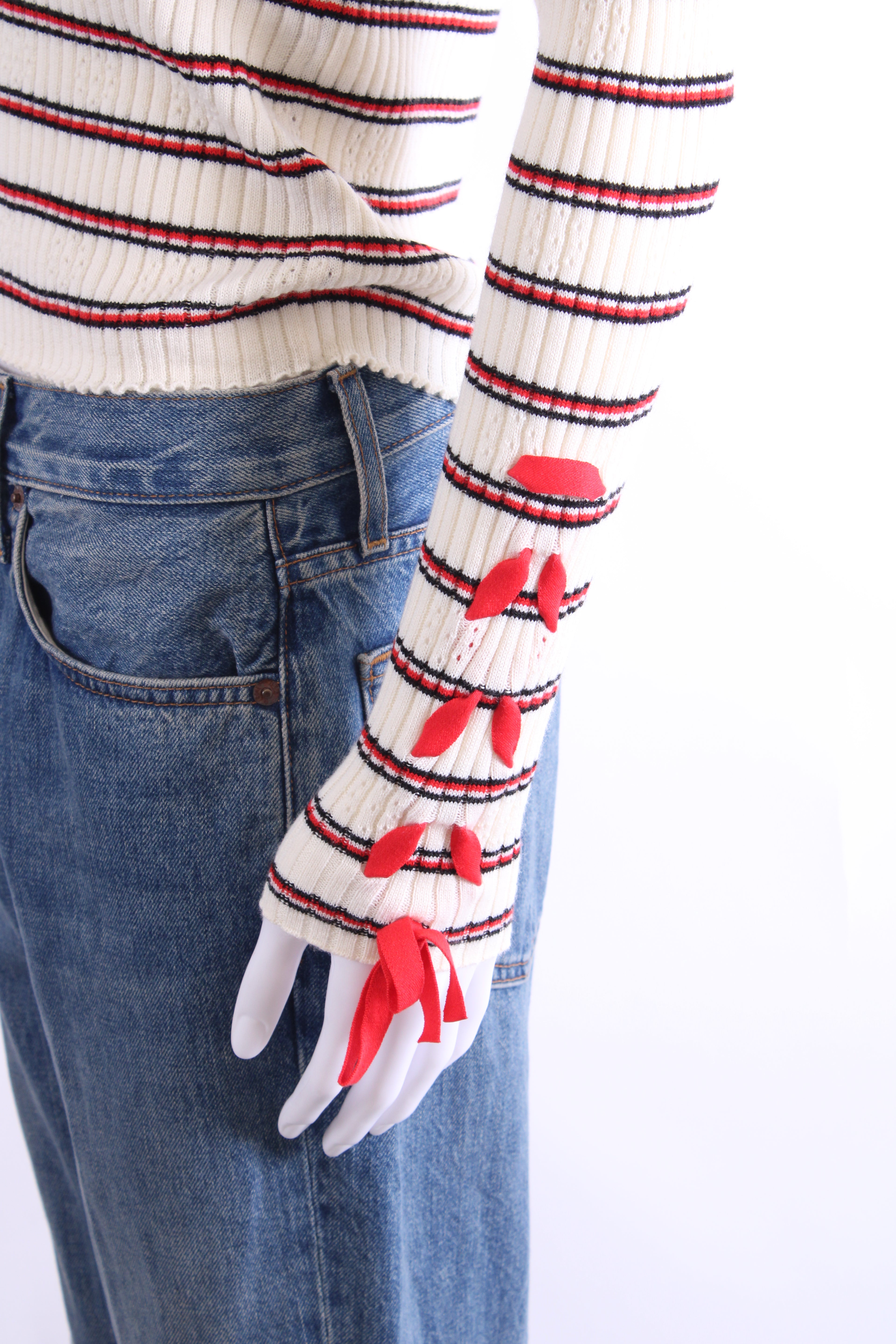 Sandro L/S Stripe Knit Jumper Cream S