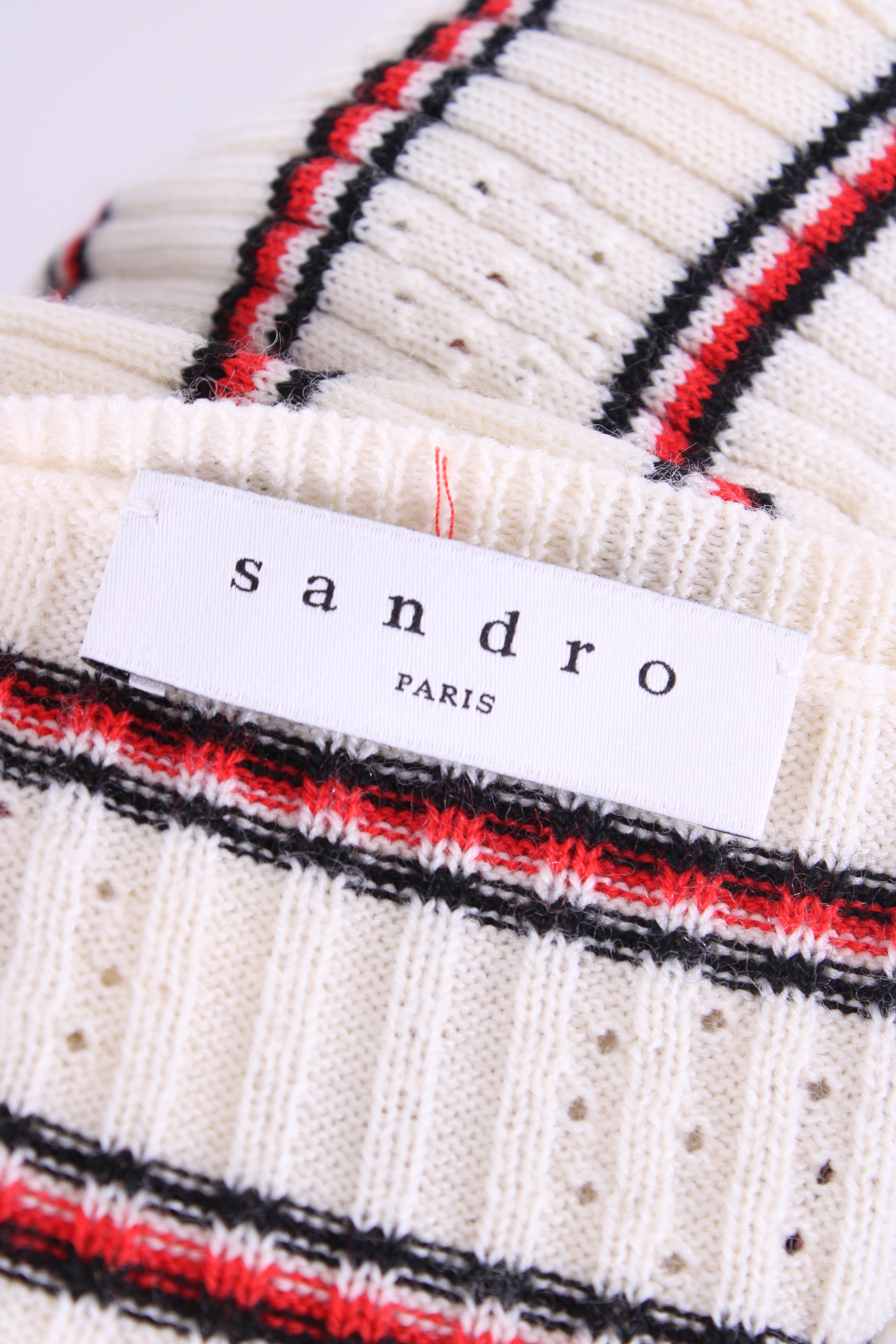 Sandro L/S Stripe Knit Jumper Cream S