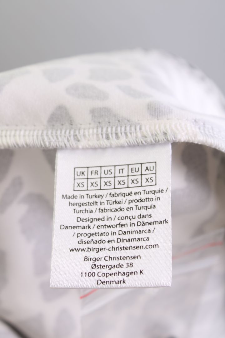 Rotate Birger Christensen Print Puff Sleeve Dress White/ Black XS