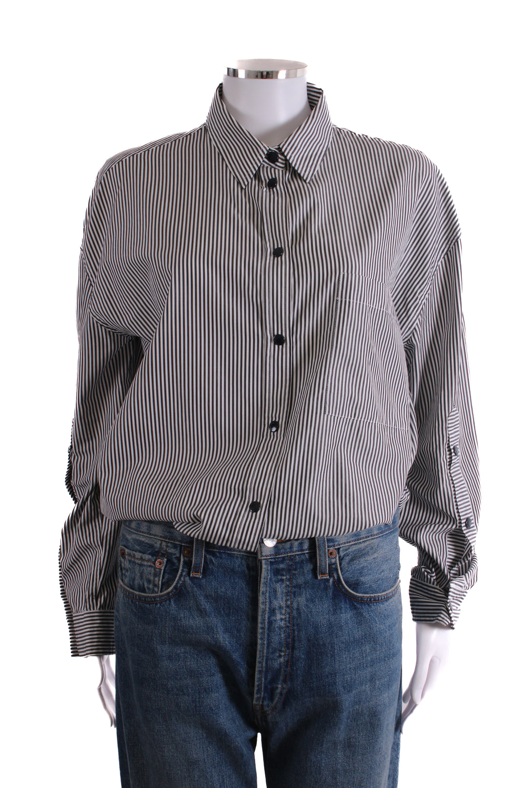 Moncler L/S Stripe Shirt Black/ White 12