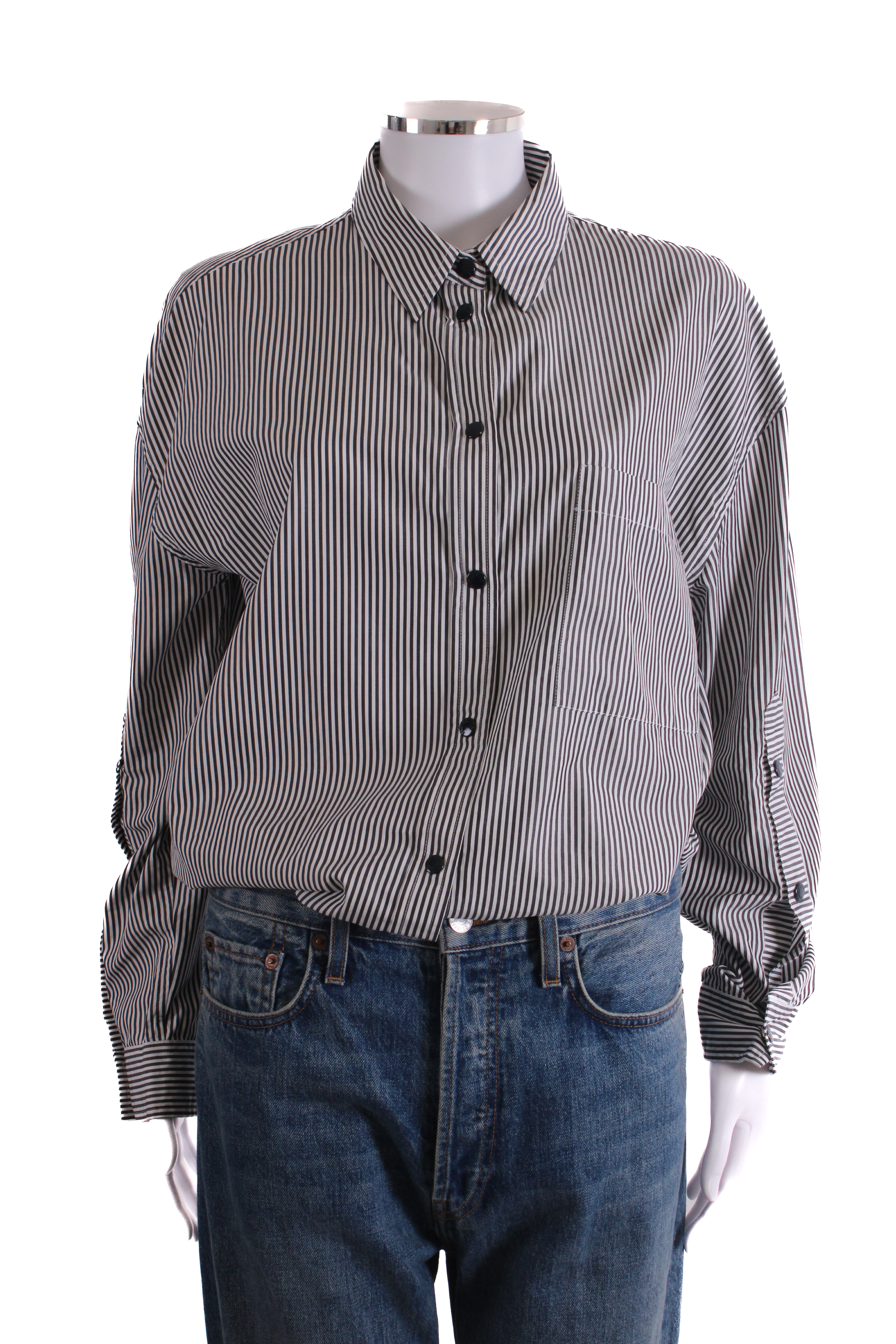Moncler L/S Stripe Shirt Black/ White 12