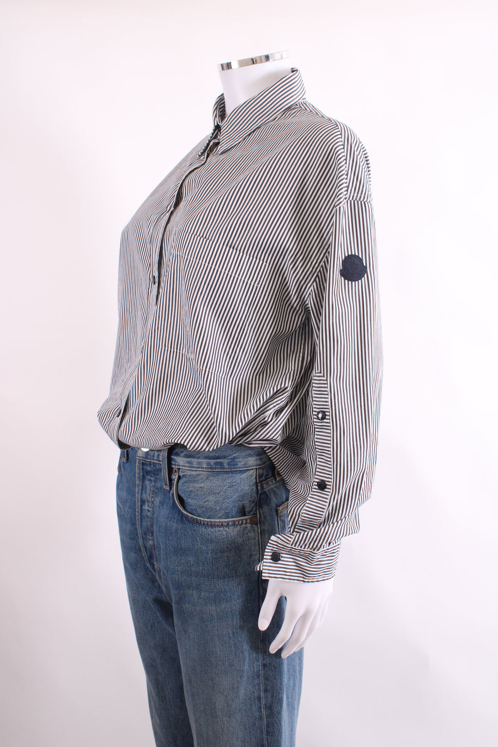 Moncler L/S Stripe Shirt Black/ White 12