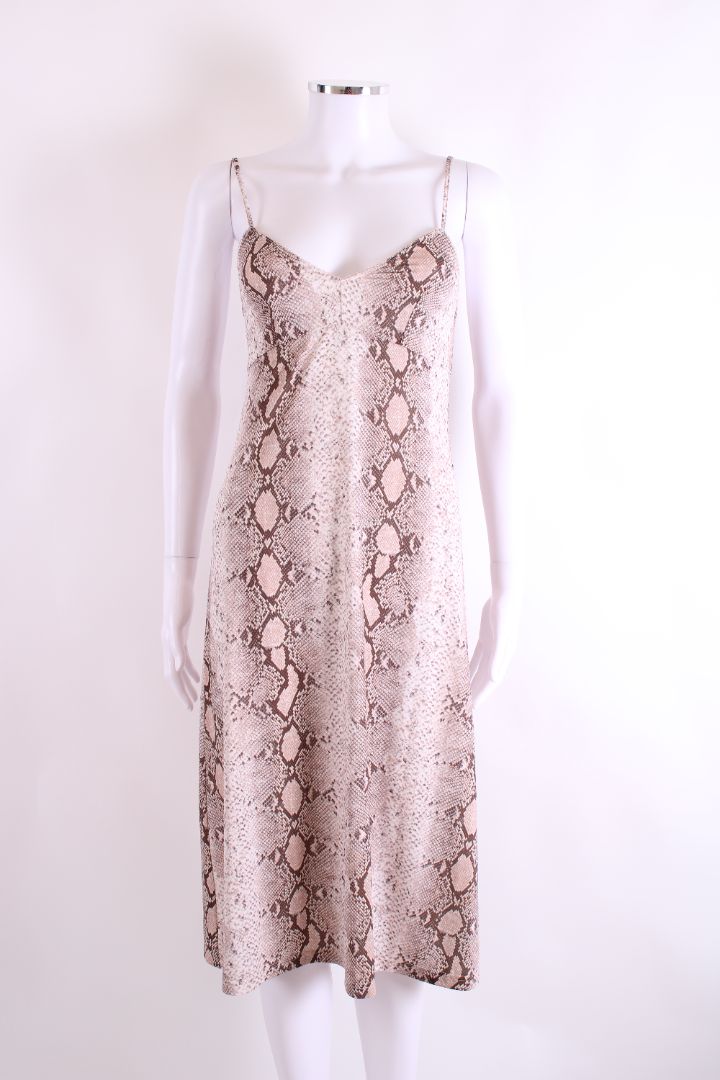 Zimmermann L/S Snake Print Dress Beige/ Blush S