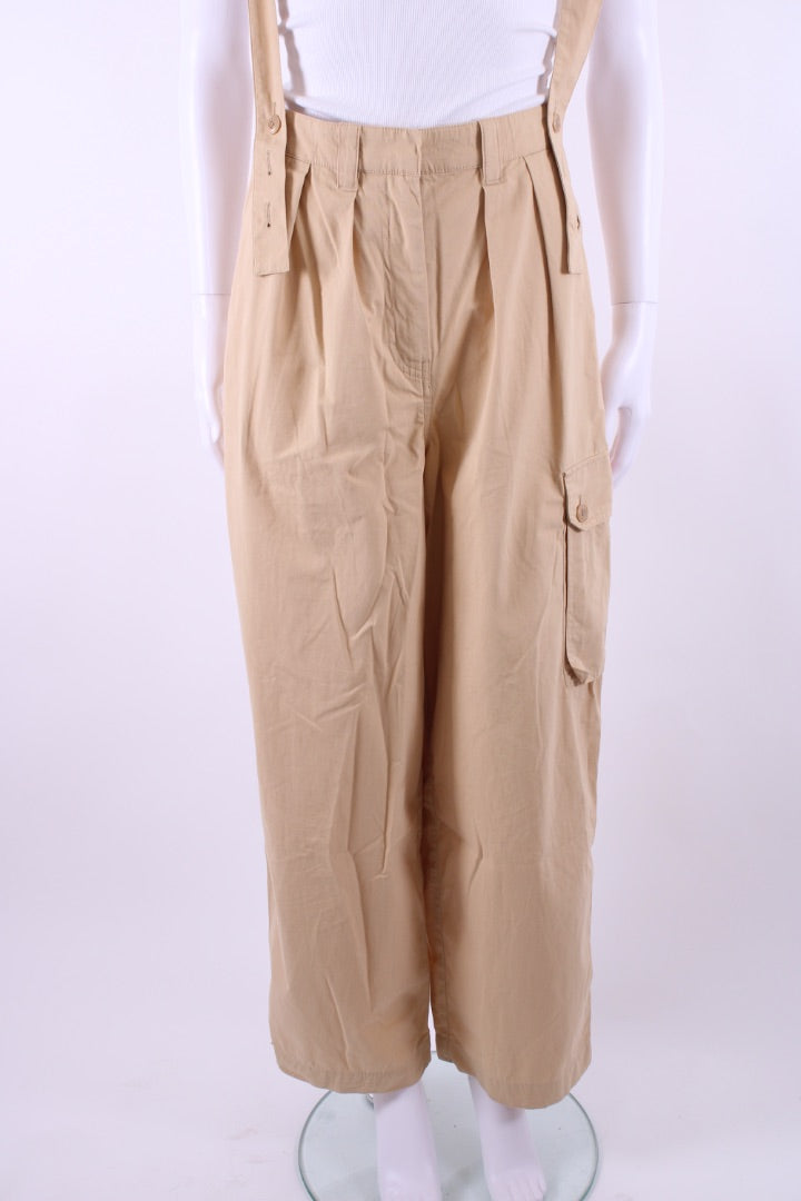 Kenzo Braces Cargo Pocket Trousers Beige 8