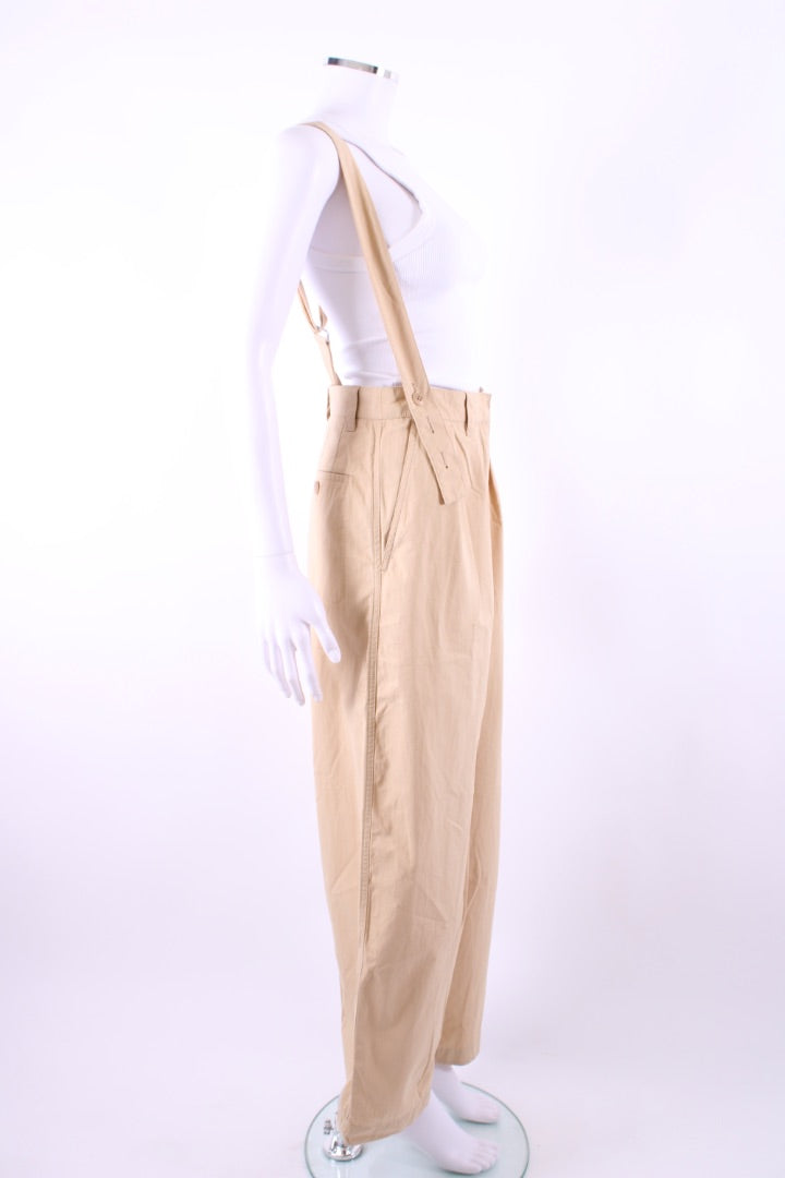 Kenzo Braces Cargo Pocket Trousers Beige 8