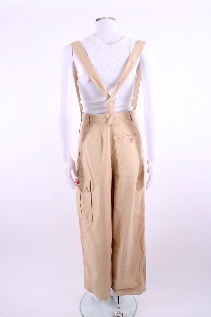Kenzo Braces Cargo Pocket Trousers Beige 8