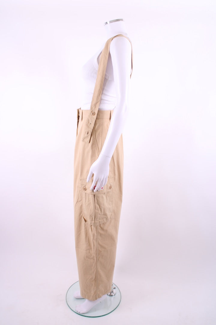 Kenzo Braces Cargo Pocket Trousers Beige 8