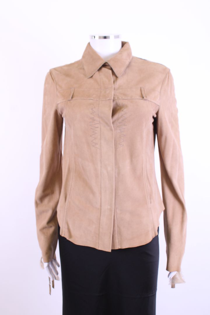 Roberta Scarpa L/S Suede Shirt Beige S